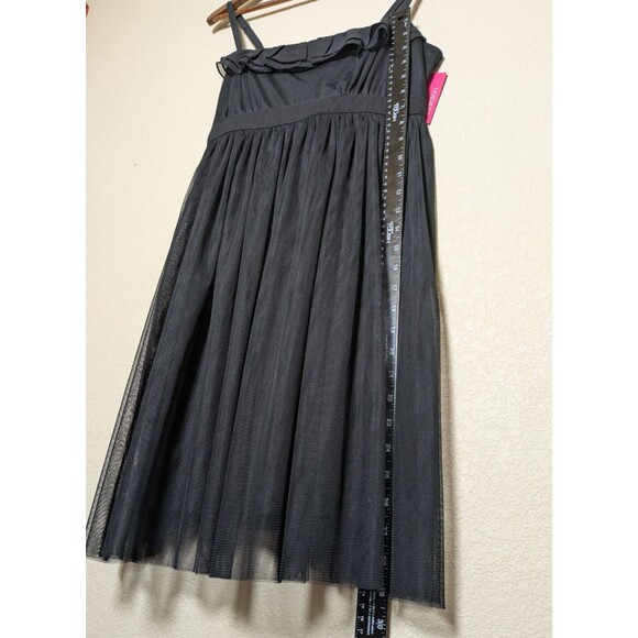 NWT Black Mesh Babydoll Midi Dress with Ruffle Trim Size Large Y2K Coquette PLL - Picture 6 of 12